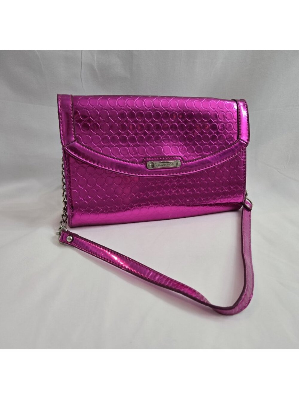 Nine West Pink Textured Crossbody Clutch Wallet Bag Purse